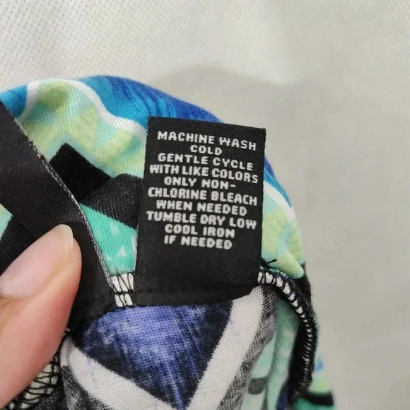 Ultra Flirt Blue Green Chevron Print Maxi Skirt Bodycon Women Size M Stretch - Picture 4 of 5